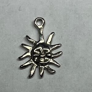 Full Sun Sunshine Silver Tone Charm for bracelet or necklace. jewelry